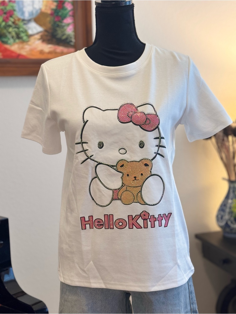 Hello Kitty White Cotton T-Shirt